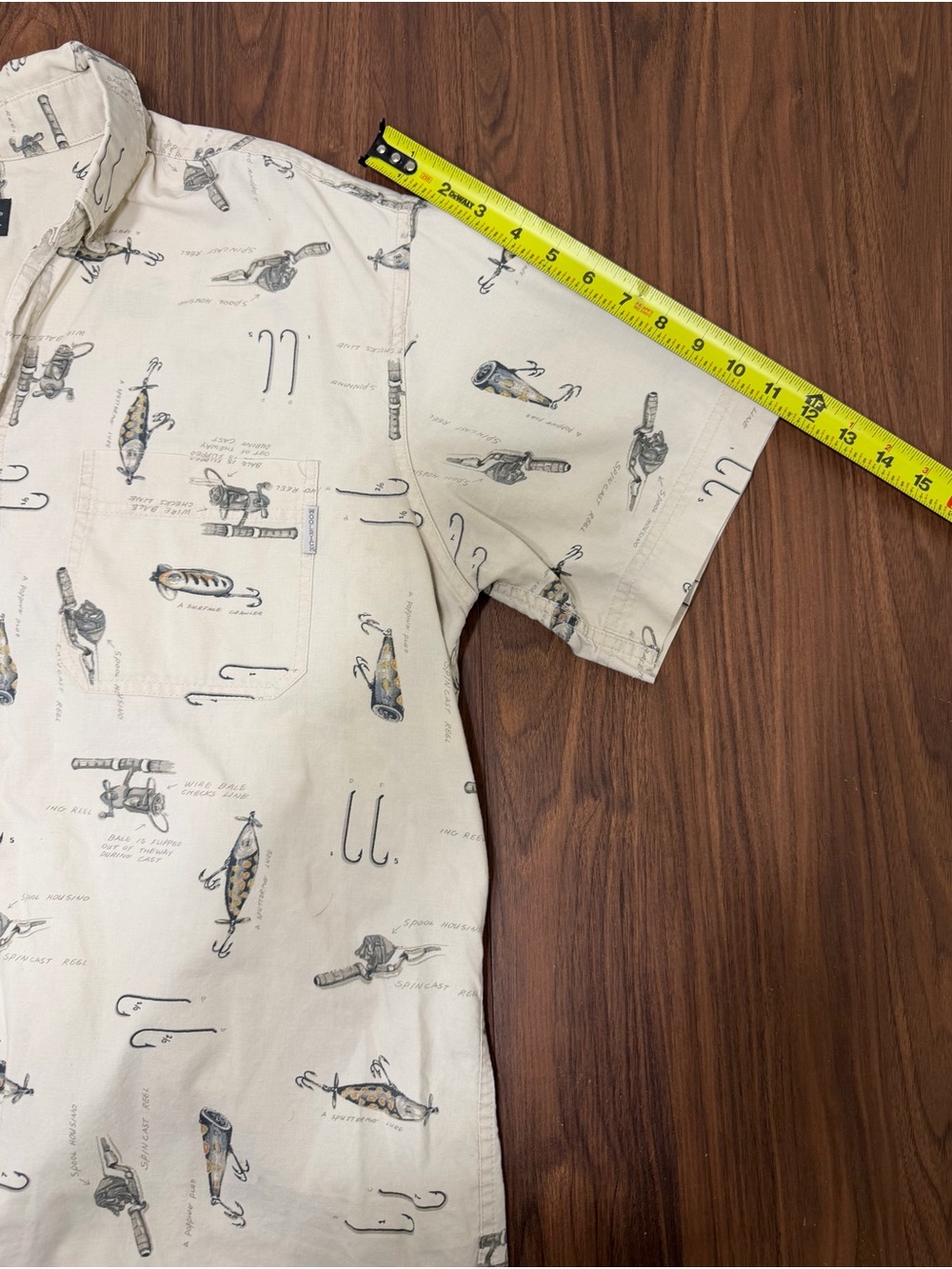 Vintage Woolrich Cream Fishing Lure Print Shirt - Picture 4 of 9